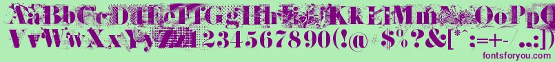 JandaRage Font – Purple Fonts on Green Background