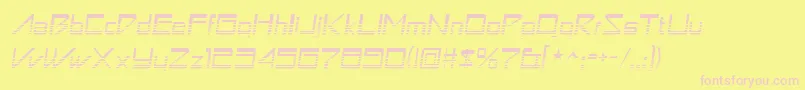 Astronboyvideo-fontti – vaaleanpunaiset fontit keltaisella taustalla
