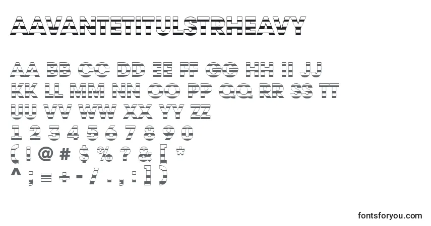 Шрифт AAvantetitulstrHeavy – алфавит, цифры, специальные символы