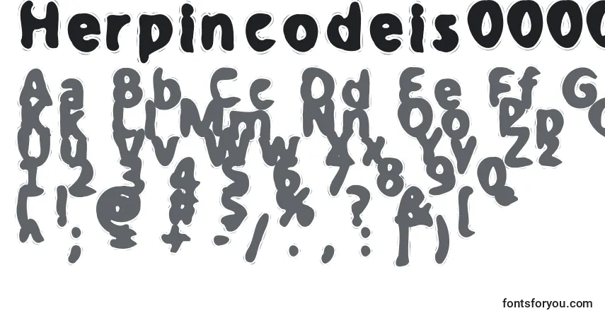 Schriftart Herpincodeis0000bold – Alphabet, Zahlen, spezielle Symbole