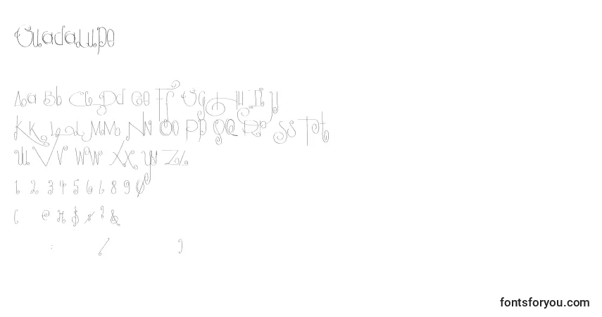 Czcionka Guadalupe – alfabet, cyfry, specjalne znaki