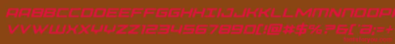 フォントPhoeniciacondital – 赤い文字が茶色の背景にあります。