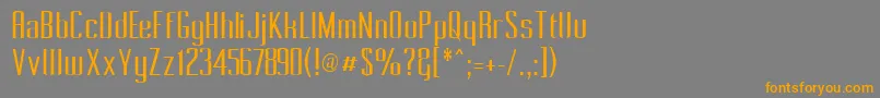 フォントPecotCondensed – オレンジの文字は灰色の背景にあります。