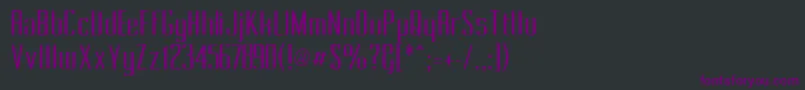 Czcionka PecotCondensed – fioletowe czcionki na czarnym tle