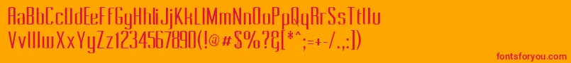 PecotCondensed Font – Red Fonts on Orange Background