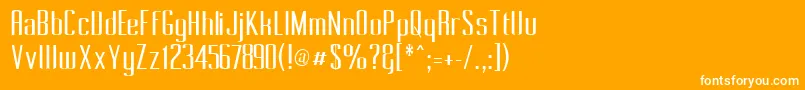 PecotCondensed Font – White Fonts on Orange Background