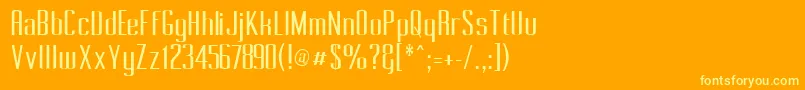 PecotCondensed Font – Yellow Fonts on Orange Background