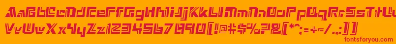 フォントNexxusRegular – オレンジの背景に赤い文字