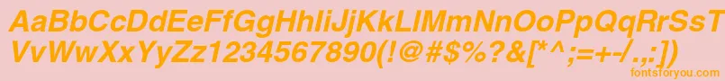 HeliosBoldItalic Font – Orange Fonts on Pink Background