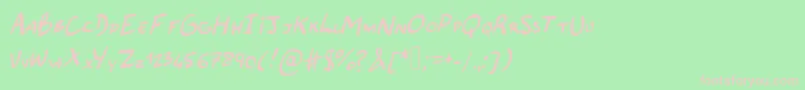 Majusculesbd Font – Pink Fonts on Green Background