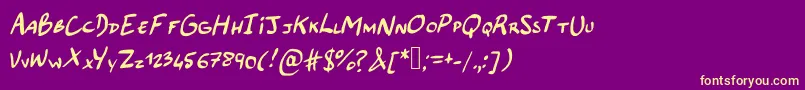 Majusculesbd Font – Yellow Fonts on Purple Background