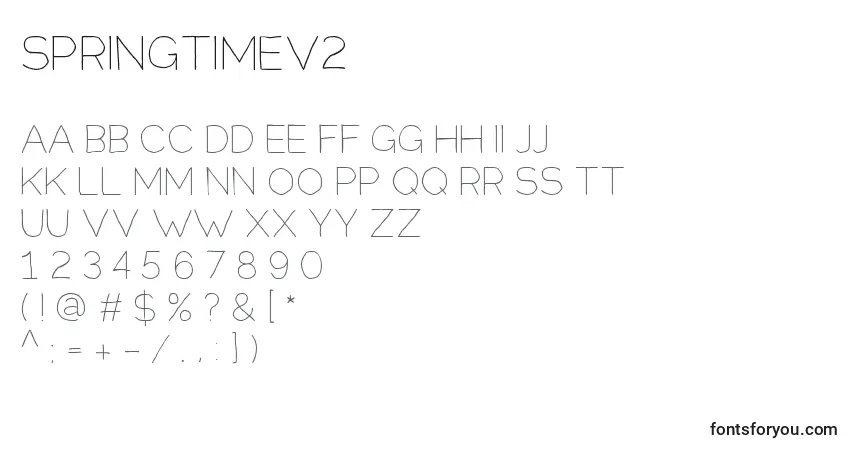 Schriftart Springtimev2 – Alphabet, Zahlen, spezielle Symbole