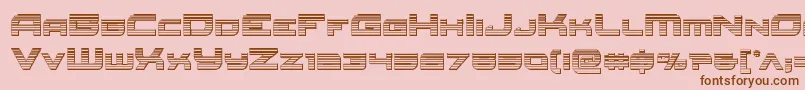 フォントRedrocketchrome – ピンクの背景に茶色のフォント