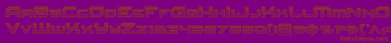 フォントRedrocketchrome – 紫色の背景に茶色のフォント