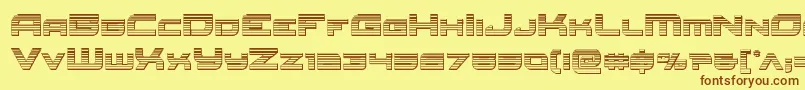 Czcionka Redrocketchrome – brązowe czcionki na żółtym tle
