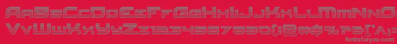 フォントRedrocketchrome – 赤い背景に灰色の文字