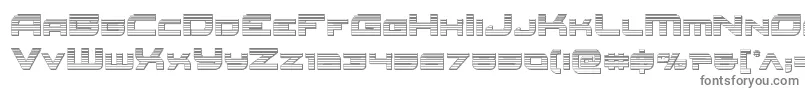 Redrocketchrome-fontti – harmaat kirjasimet valkoisella taustalla