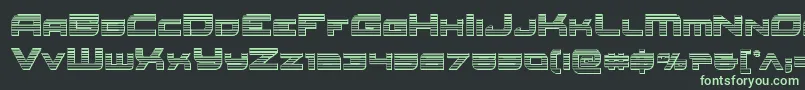 フォントRedrocketchrome – 黒い背景に緑の文字