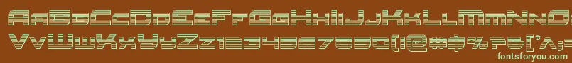 Redrocketchrome-fontti – vihreät fontit ruskealla taustalla