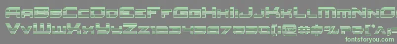 フォントRedrocketchrome – 灰色の背景に緑のフォント