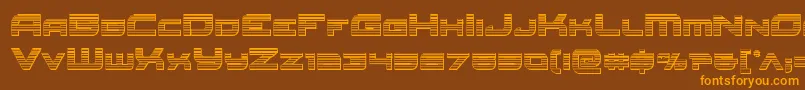 Czcionka Redrocketchrome – pomarańczowe czcionki na brązowym tle