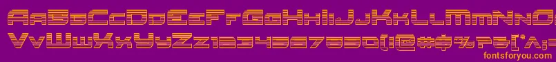 Redrocketchrome-fontti – oranssit fontit violetilla taustalla