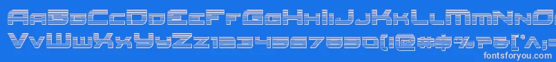 フォントRedrocketchrome – ピンクの文字、青い背景