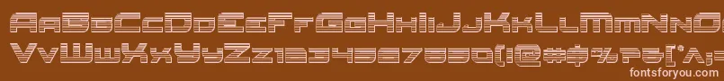 Redrocketchrome-fontti – vaaleanpunaiset fontit ruskealla taustalla