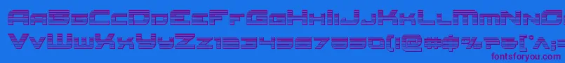 Redrocketchrome Font – Purple Fonts on Blue Background