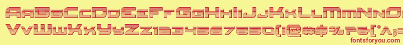 Czcionka Redrocketchrome – czerwone czcionki na żółtym tle