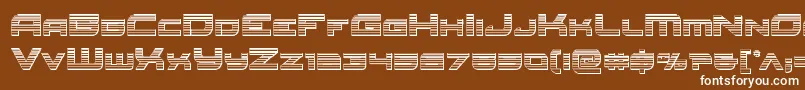 フォントRedrocketchrome – 茶色の背景に白い文字