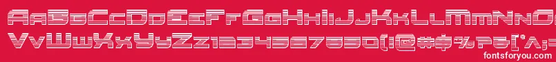 Redrocketchrome-Schriftart – Weiße Schriften auf rotem Hintergrund