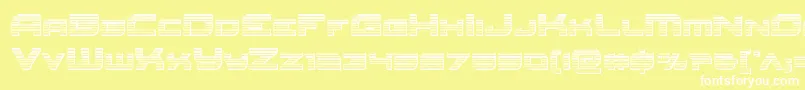 フォントRedrocketchrome – 黄色い背景に白い文字