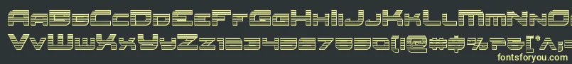 フォントRedrocketchrome – 黒い背景に黄色の文字