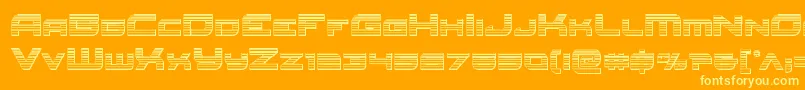 フォントRedrocketchrome – オレンジの背景に黄色の文字