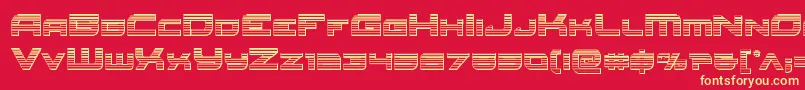 Redrocketchrome-fontti – keltaiset fontit punaisella taustalla