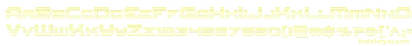 Redrocketchrome-Schriftart – Gelbe Schriften auf weißem Hintergrund