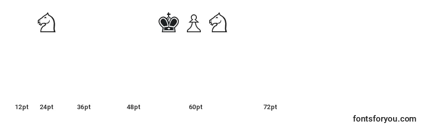 Размеры шрифта ChessAlpha