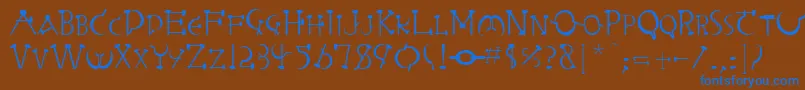 RabbiebRegular-fontti – siniset fontit ruskealla taustalla