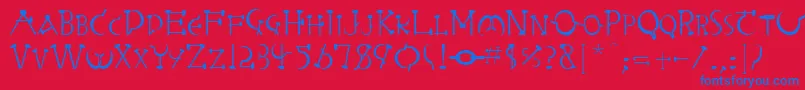 RabbiebRegular-fontti – siniset fontit punaisella taustalla