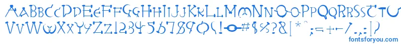 RabbiebRegular-fontti – siniset fontit valkoisella taustalla