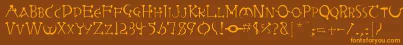 Шрифт RabbiebRegular – оранжевые шрифты на коричневом фоне