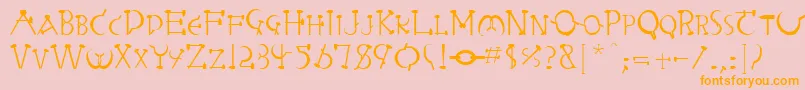 Шрифт RabbiebRegular – оранжевые шрифты на розовом фоне