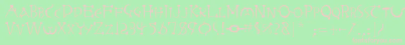 Шрифт RabbiebRegular – розовые шрифты на зелёном фоне