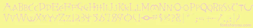 RabbiebRegular Font – Pink Fonts on Yellow Background