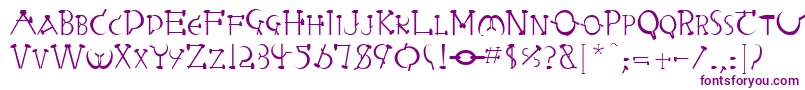 フォントRabbiebRegular – 白い背景に紫のフォント