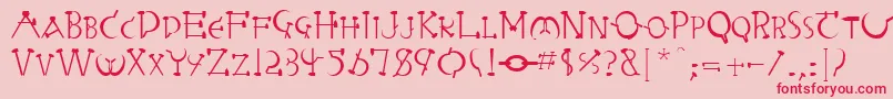 フォントRabbiebRegular – ピンクの背景に赤い文字