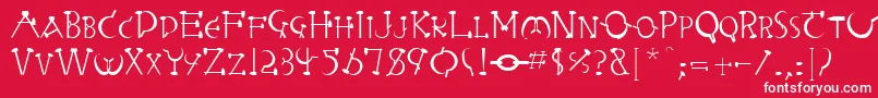 フォントRabbiebRegular – 赤い背景に白い文字