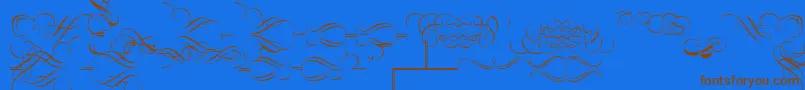 Шрифт ClassicDecor – коричневые шрифты на синем фоне