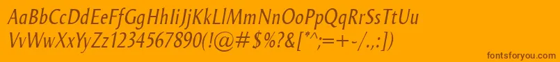 OdenseCondItalic Font – Brown Fonts on Orange Background
